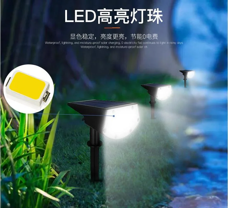 Solar Lights Outdoor, 20 LED Solar Landscape Spotlights Outdoor 2-in-1 Wireless Solar Powered Landscaping Lamps Adjustable LED Wall Lights for Garden, Driveway,